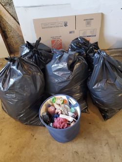 Need 1 queen box spring and 6 bags of trash hauled away