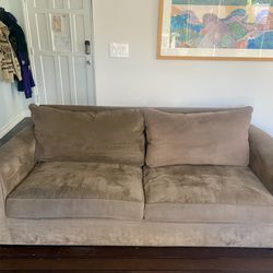 FREE Olive Green Microsuede Couch w/ Companion Loveseat Sofa
