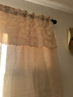 One Beige Curtain Panel
