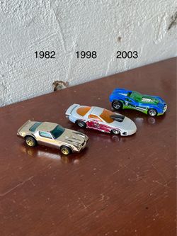 Vintage! Mattel HotWheels 1982 Camaro Silver / 1998 Pro Stock Firebird Cougar / 2003 CUL8R Blue