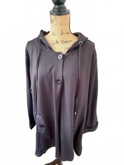 Christian Siriano Black Hooded Coat Jacket 3X Plus Size