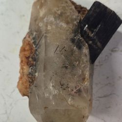 Large Black Tourmaline In Rutillated Quartz