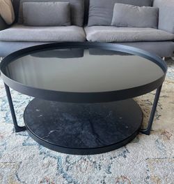 IKEA FRÖTORP Coffee Table (Black Glass / Marble Shelf) original price $350