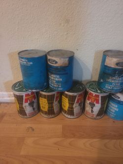 Vintage Ford ATF and Macmillan Outboard Motor Oil Cans