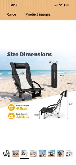 Homecall Folding Beach Chair with Carry Bag