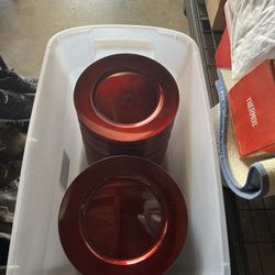 Red Plastic Chargers