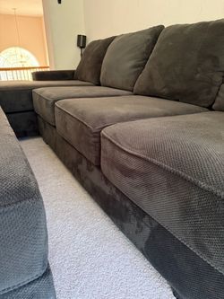 Dark Gray Fabric Sectional Sofa