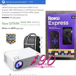 VANKYO Performance V630 Native 1080P Full HD Projector, 300" LED Projector w/ ±45° Electronic Keystone Correction, Compatible with TV Stick, HDMI, Lap