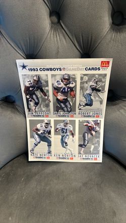 1993 Cowboys McDonald's GameDay Cards Sheet B