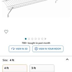 4ft Wide Closet maid White Metal Wire Shelf Kit With Hardware Included