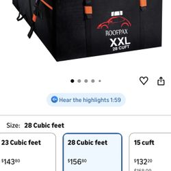 Roofpax Car Rooftop Cargo Carrier Bag