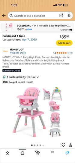 Baby high chair multi use