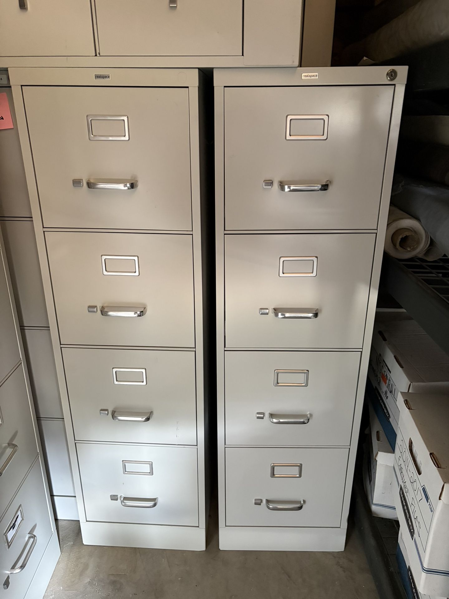 $60 Each. File Cabinets - Light Grey - 3 Sizes
