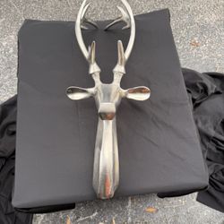Large Metal Stag / Deer Head Wall Mount – 18” – Modern Decor