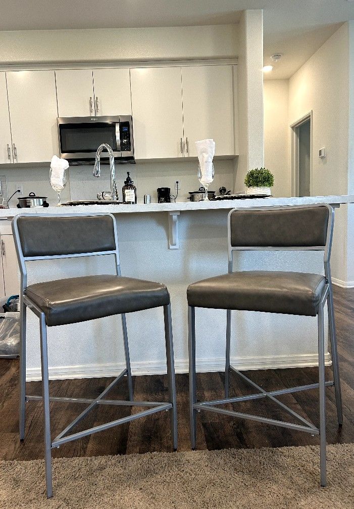 Stools Bar Stools Gray Leather Good quality