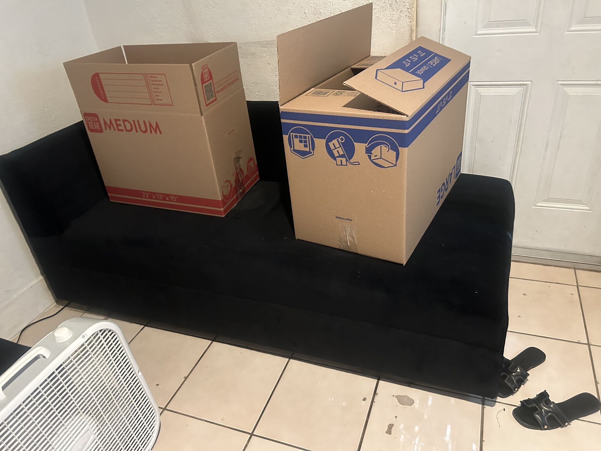 BLACK L COUCH . For Sale