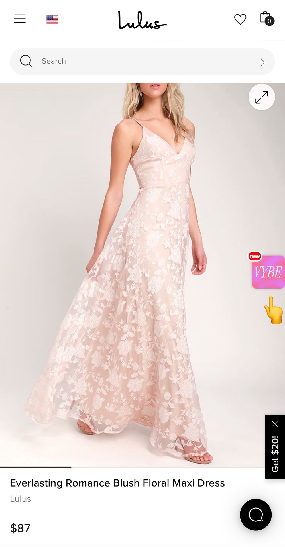 Lulus Blush Maxi Dress Size Small