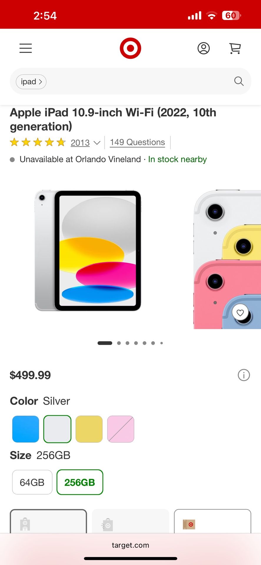 iPad 10th gen 256gb blue
