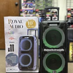 Altavoz Bluetooth extra bajo recargable para fiestas con dos micrófonos inalámbricos
