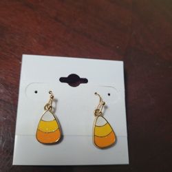 Hey Boo  enamel candy corn dangle earrings