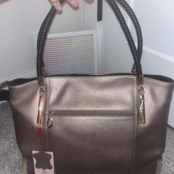 NWT Foxer Bronze Leather Bag