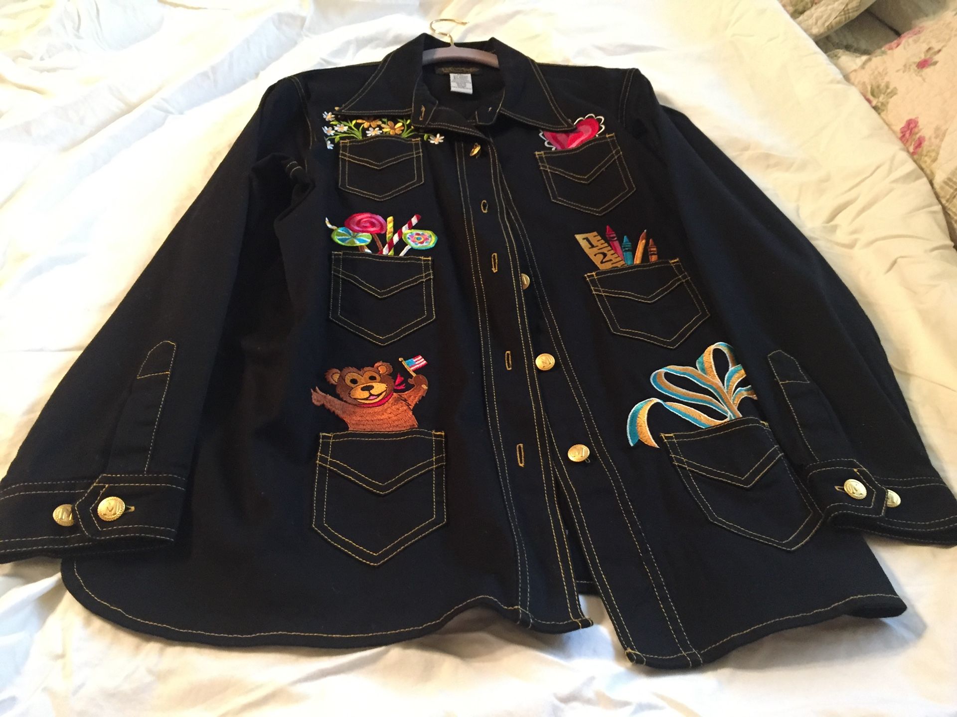Bob Mackie Black Denim Jacket