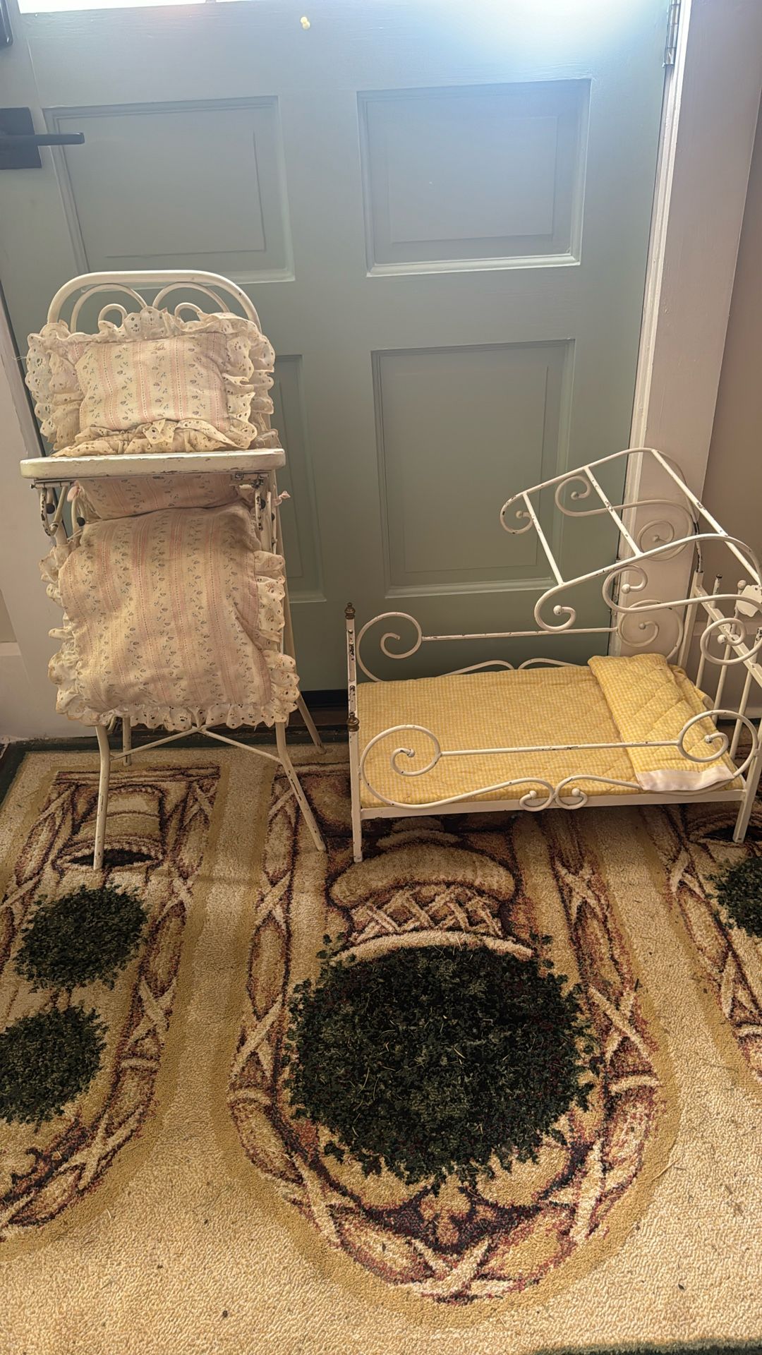 Vintage Metal Highchair And Baby Bed Super Cute Great Deal!