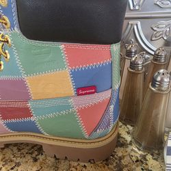 Timberland x supreme parchwork boots multicolor  size 9