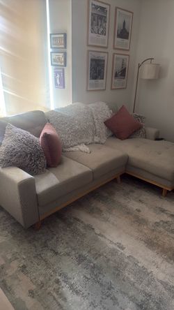 Light Gray L-Shaped Sectional Sofa