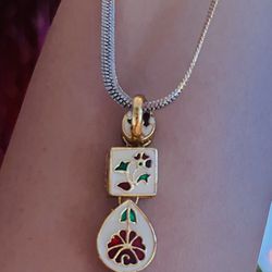 Two Sided ( Locket) Necklace  With  earrings 