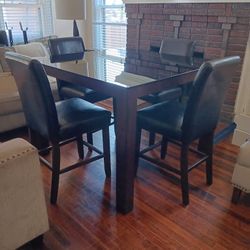 Dinning Glass Top Table 