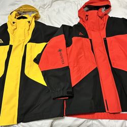 Nike ACG Jakcets (Yellow XL) (Red L) all conditions gear. Waterproof Gore-Tex