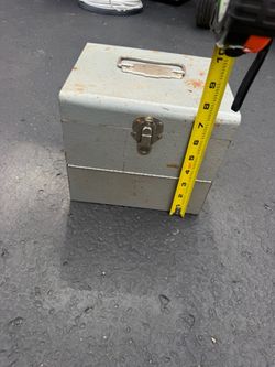 Vintage Logan Deluxe Silver Metal 8mm Film Reel Chest 12 Slots Box Storage