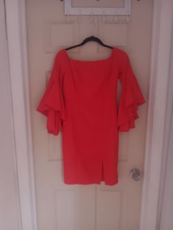 Ladies zippered back polyester dress
