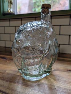 Halloween Zombie Head Glass Decanter 38 Oz