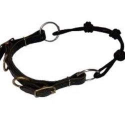 Horse Tack Bosal Black 12" Rope 3 Knots with Leather Chinstrap Preowned