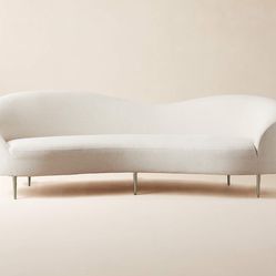 CB2 Curvo 95” White Sofa 