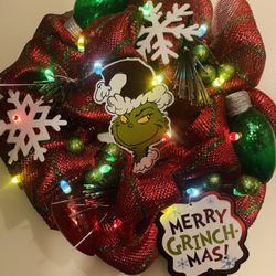 Grinch wreath !!!!!!!!