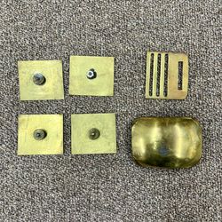 Vintage WWII US Military Brass Belt Buckles and Pinbacks - 6 Piece Lot
