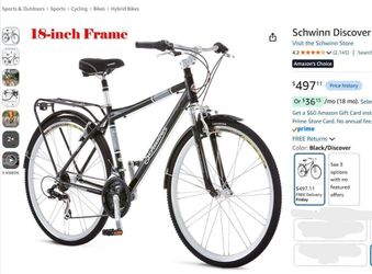 Schwinn Discover Hybrid Bike for Men and Women, 21-Speed, 28-inch Wheels, 18-inch/Frame