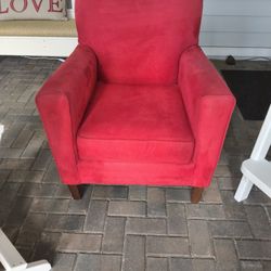 Red Suede Chair  ~  Washable - Scotchguarded ~ Norwood Furniture 