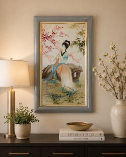 🖼️ Elegant Asian-Inspired Framed Wall Art – Like New Condition!
