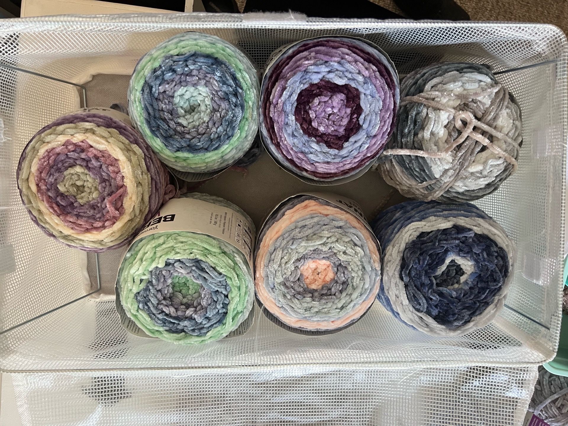 7 rolls Bernat Velvet Yarn