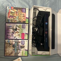 Xbox 360 Kinect With 3 Games 