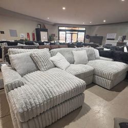 Stupendous Alloy 3-Piece Sectional with Double Chaise