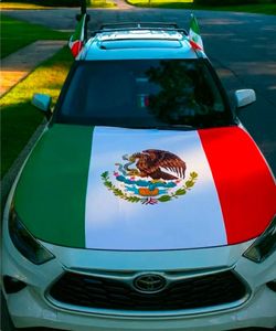 Mexican Flag Car Hood Cover, auto polister