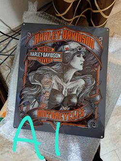 Harley Davidson Tin Embossed Sgin