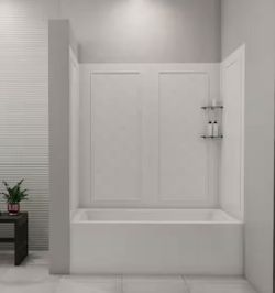 H 4-Piece Easy Up Adhesive Tub Surround in White