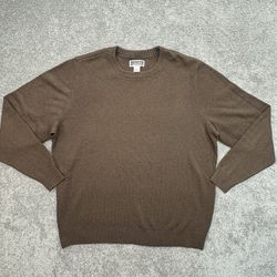 Duluth Trading Co Men’s XL Tall Lambswool Crew Sweater Bison Brown Reach Gussets