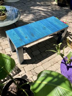 44.5” Turquoise Bench: 44.5”W x 18”D x 20”H